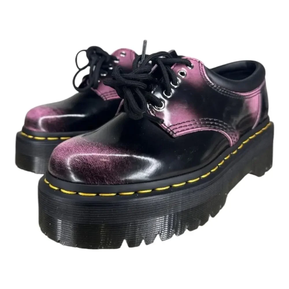 Dr. Martens Purple Black Leather Patent Lug Sole Platform Men's‎ Shoes Size 11